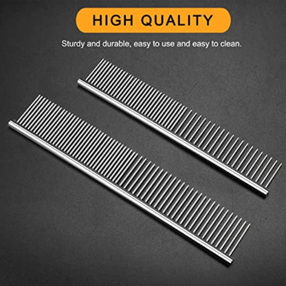 Stainless Steel Dematting Comb for Dogs - Effortless Detangling, Reduced Shedding, and Gentle on Skin - Durable, Easy to Clean, and Perfect for Long-Haired Breeds