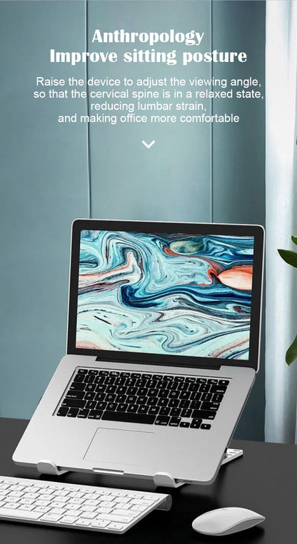 Ergonomic Laptop Stand - Foldable Adjustable Desk Riser for MacBook & PC