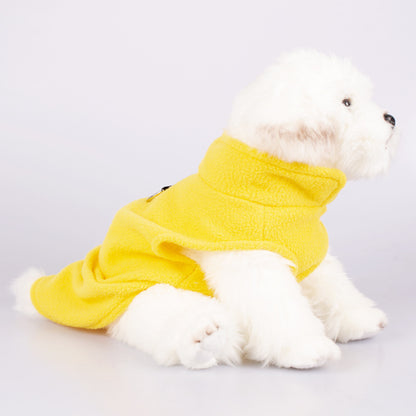 Pet Dogs Standing Collar Thickened Solid Color Rocking Velvet Clothes