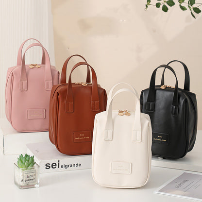 Kosmetiktasche mit Henkel, modische muschelförmige Handtasche, Kulturbeutel, Reisetasche, geräumig, tragbar, Aufbewahrungstasche für Make-up