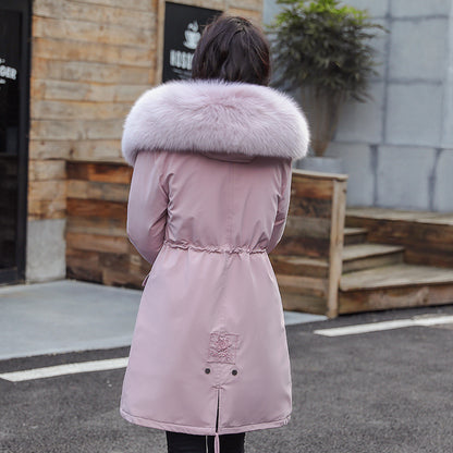 Mid-length cotton coat down jacket