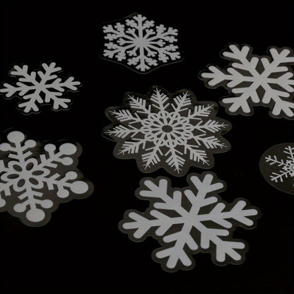 100PCS REUSABLE Christmas Snowflakes Stickers Window Decorations Clings