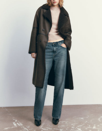 Winter Jacket With Belt Fashion Double Breasted Lapel Windbreaker Women's Long Trench Coat Mid-length Overcoat Clothing