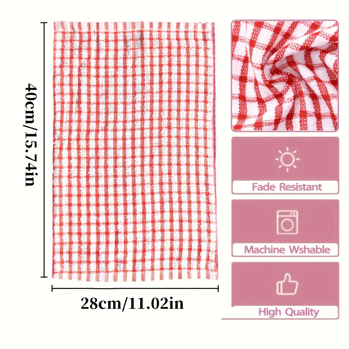 5/10pcs Large Size Cloths, Dishwashing Cloths, Table Cleaning Cloths, Randomly Colored Checkered Napkins, Absorbent Wet Wipes, Kitchen Cleaning Cloths, Cleaning Tools, Reusable Napkins, Tea Towels