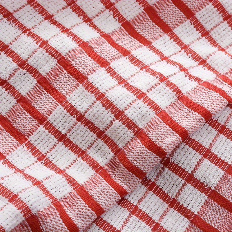 5/10pcs Large Size Cloths, Dishwashing Cloths, Table Cleaning Cloths, Randomly Colored Checkered Napkins, Absorbent Wet Wipes, Kitchen Cleaning Cloths, Cleaning Tools, Reusable Napkins, Tea Towels