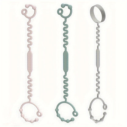 3-Pack BPA-Free Silicone Safety Straps for Babies: Secure Teething, Sippy Cups, & Accessories on Strollers, High Chairs, Car Seats