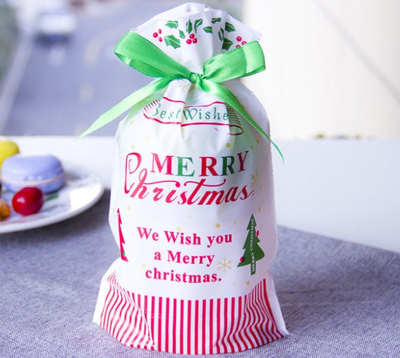 Christmas old man tree drawstring bag
