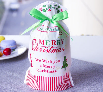 Christmas old man tree drawstring bag