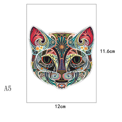 Flower Face Cat Irregular Wooden Puzzle Flat Area Wood