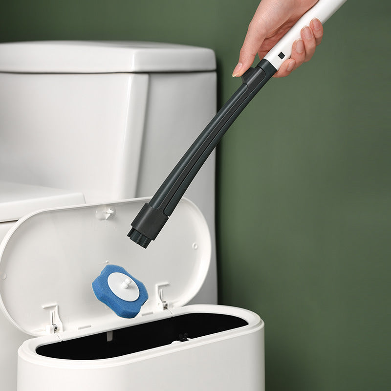 Disposable toilet brush set