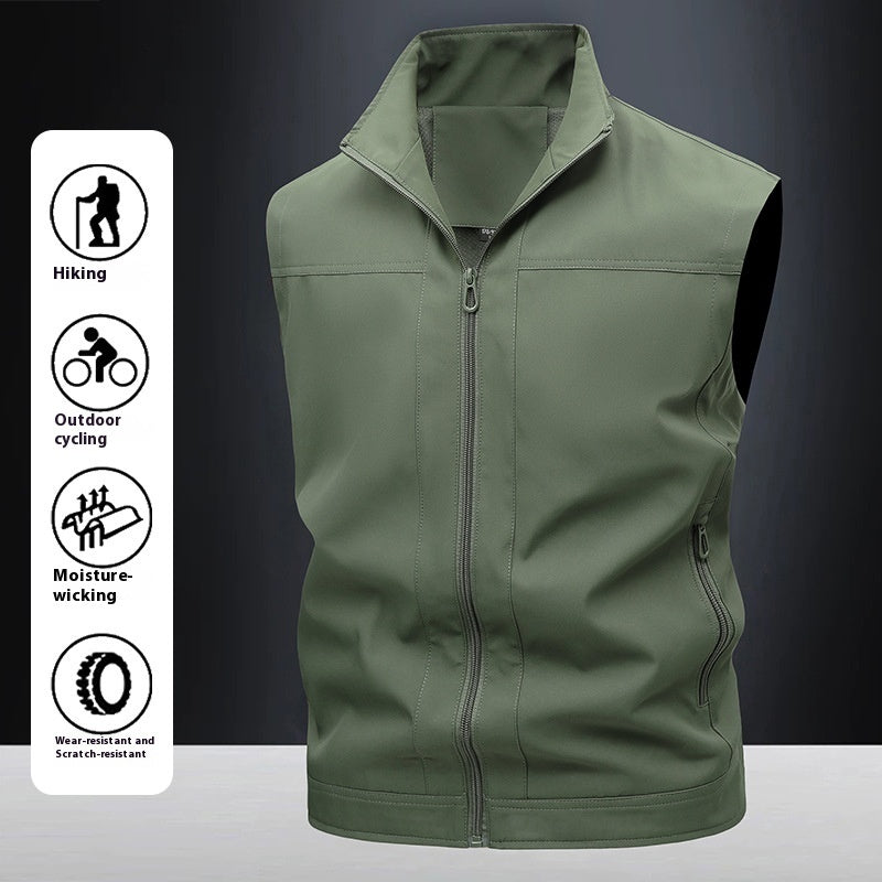 Workwear Stand-up Collar Breathable Quick-drying Horse Men's Casual