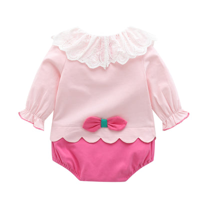 Girls' Strawberry Long-Sleeve Romper For Babies