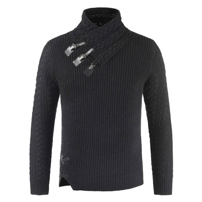Men's Scalp Button Irregular Long Sleeve T-Shirt