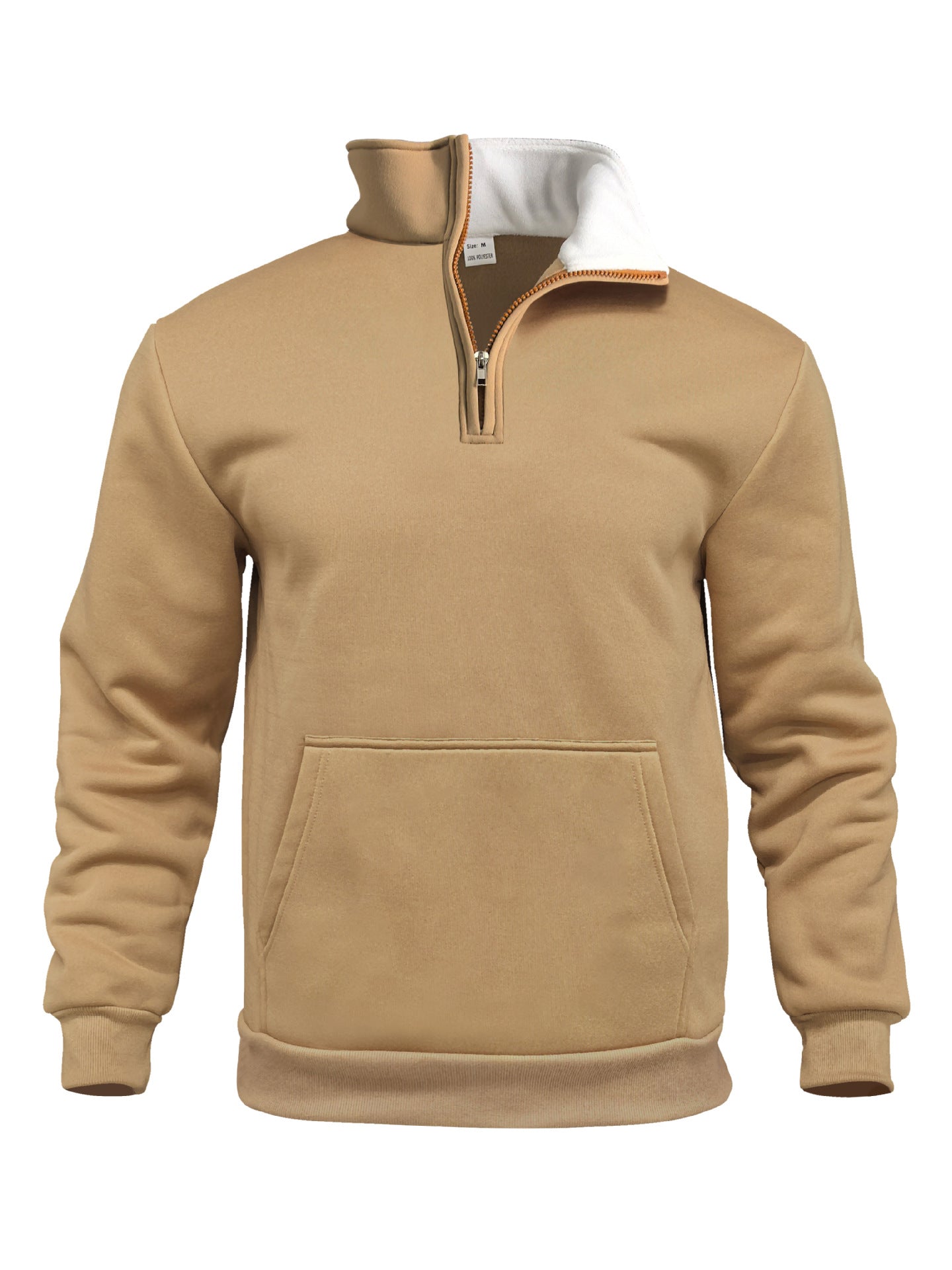 Casual Outdoor High Neck Half-Zip Pocket Long Sleeve Sweatshirt