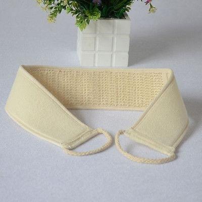 Pure natural cotton and linen long strip pull back bath towel Strong exfoliating massage back bathing strip
