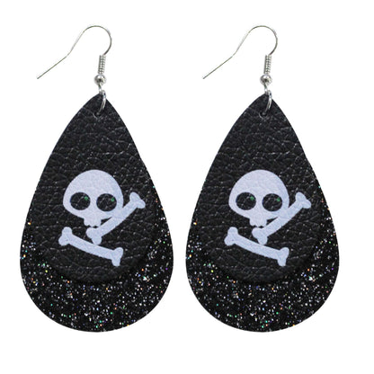 Halloween Leather Water Drop Earrings Fashion Simple Ghost Festival Earrings Personalized Skull Pumpkin Lantern Earrings Factory Hot Sale