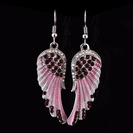 Fashion Angel Wings with Diamond Earrings