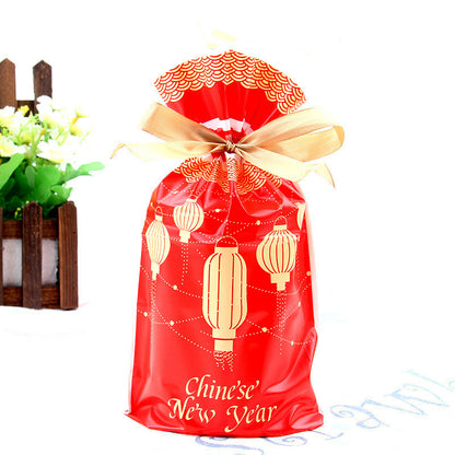 Christmas old man tree drawstring bag