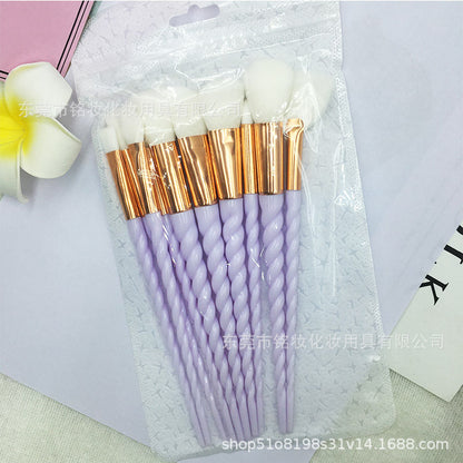 10 Pcs Threaded Makeup Brush Unicorn Makeup Brush suit Multifunctional Full Set Beauty Brush Makeup Tools