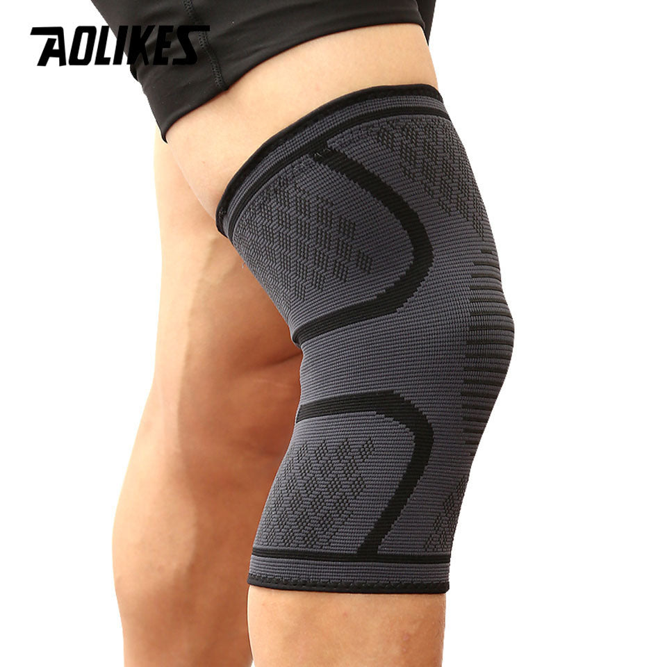 1pc AOLIKES Compression Knee Pad Sleeve - Breathable, Non-Slip, Durable Polyamide & Nylon, Ideal for Running, Volleyball, Basketball, Yoga, Tennis, Football