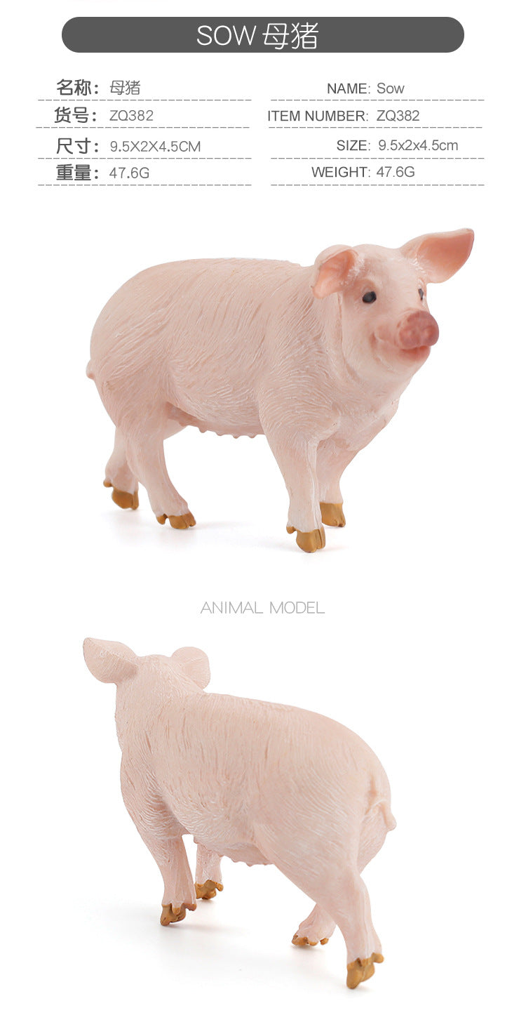 Children's Artificial Farm Poultry Ornaments Plus Pig Model Male and Female Pig Hugging Pig Worker Creative Pig Raising Hand Toy
