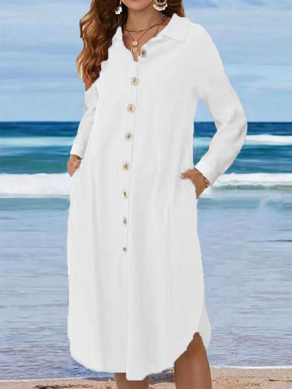 Women's Cotton Linen Loose Casual Dress