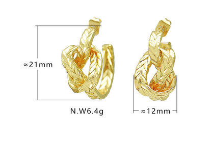 Fashionable Earrings, Irregular Personality Twist Wheat Ears