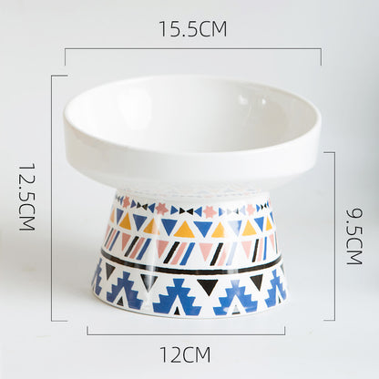 Ceramic cat bowl to protect the single bowl cat