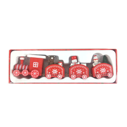 Strict selection of Christmas decorations cartoon creative children's Christmas gifts small train wooden window desktop ornaments