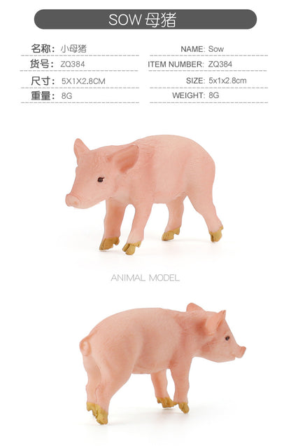 Children's Artificial Farm Poultry Ornaments Plus Pig Model Male and Female Pig Hugging Pig Worker Creative Pig Raising Hand Toy
