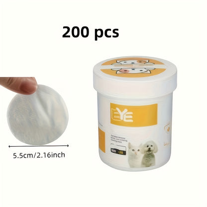 200pcs Dog Eye Care Wipes, Plastic Pet Cleaning Pads, Non-Electric, Gentle for Home Use, with Pet Grooming Supplies