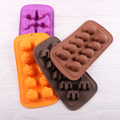 Halloween mold diy glue dripper pumpkin biscuit cake mold Candy Flip candy cookie skull skull chocolate mold