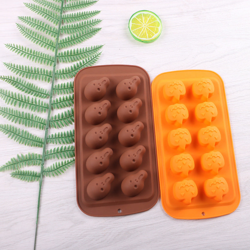 Halloween mold diy glue dripper pumpkin biscuit cake mold Candy Flip candy cookie skull skull chocolate mold