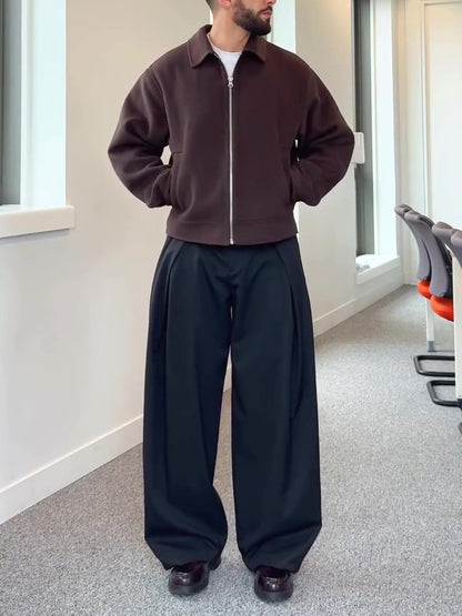 Brown Zip-Up Long Sleeve Jacket