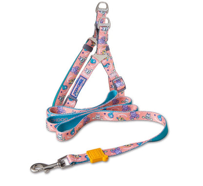 Touch dog it''s new heat transfer printing traction rope chest back collar dog rope walking dog artifact traction outdoor belt