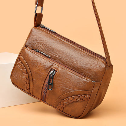 Simple And Lightweight Shoulder Large Capacity PU Crossbody Bag