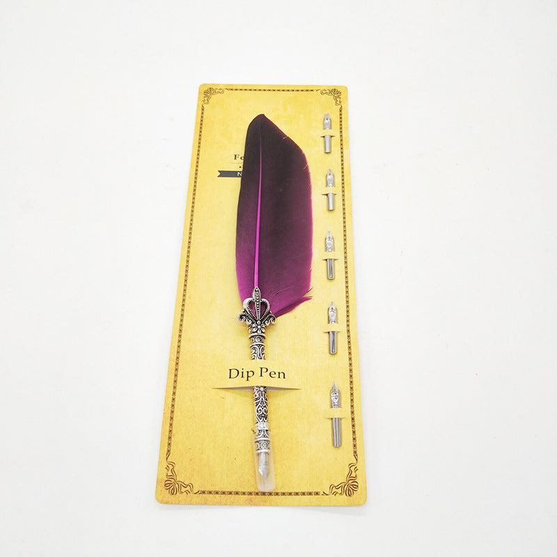 Creative Retro Turkey Feather Pen Teacher's Day Gift