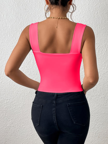 Women's Stretchy Crop Tank Top - Soft Breathable Sleeveless Cami