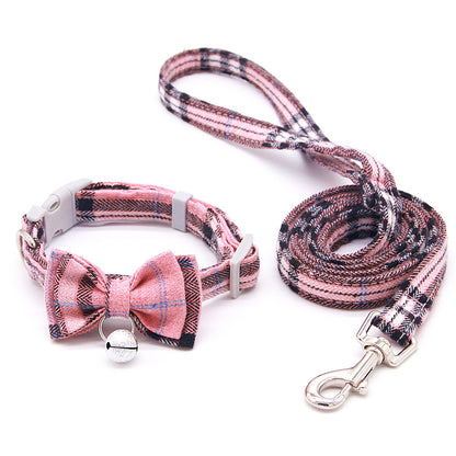 Cat Bell Collar Butterfly Bow Tie Pet Outing Optional Hand Holding Rope