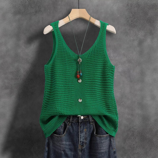 V-neck Womens Elegant Sleeveless Vest