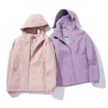 Women's Autumn and Winter Outdoor Sports Casual Warm Fleece Lined Windproof Stand Collar Jacket