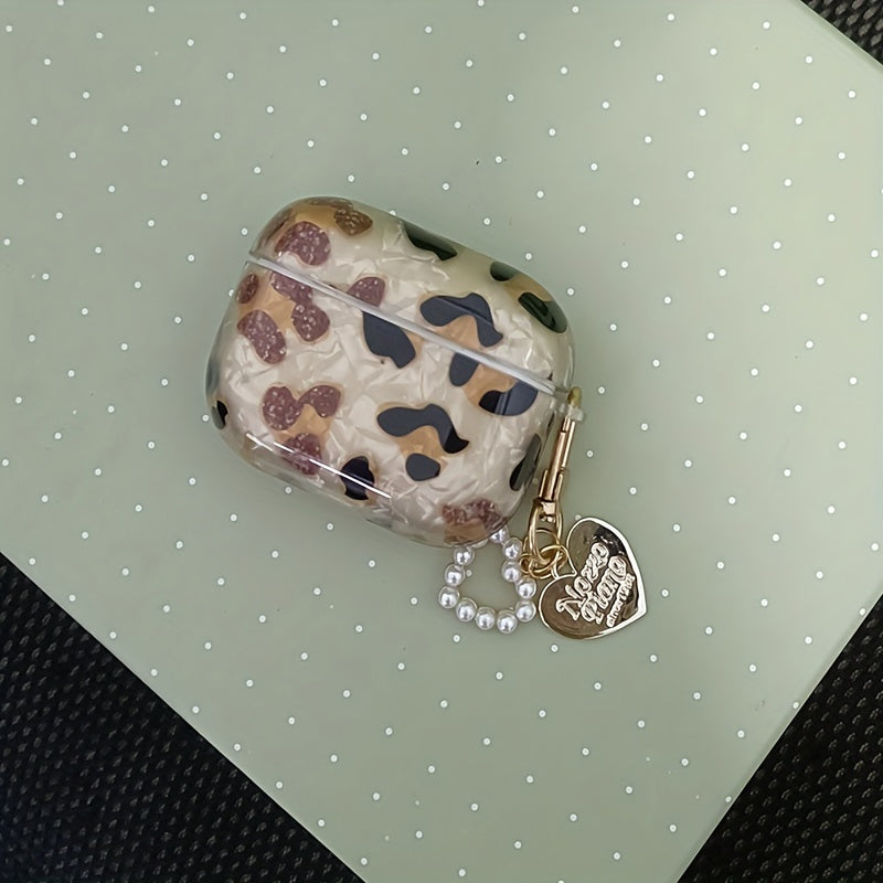 [Perfect Leopard Print Earphone Sleeve] Stylish Leopard Print Earphone Sleeve with Hanging Chain - Perfect for Airpod1/2!