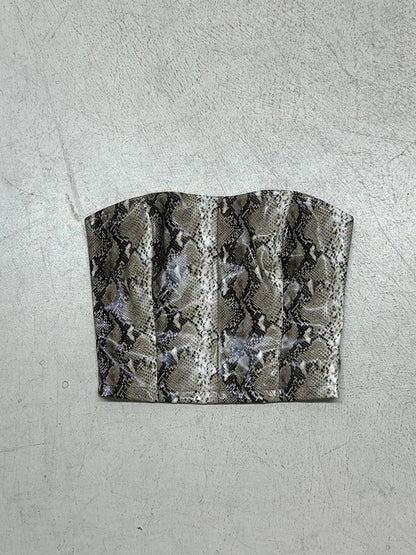 Vintage Leather Cropped Vest For European And American Women's Fashion