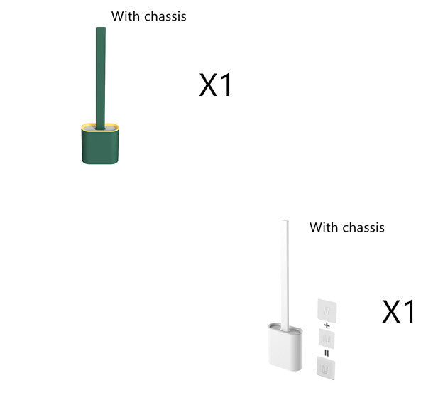 Creative Wall-Mounted Soft Brush With Cover For Toilet Washing