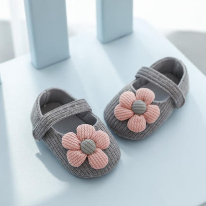 Baby Girls Flower Princess Shoes - Soft Sole Lightweight Breathable Flats for Toddlers & Infants