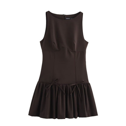 Lace-up Vest-style Casual Dress For Women