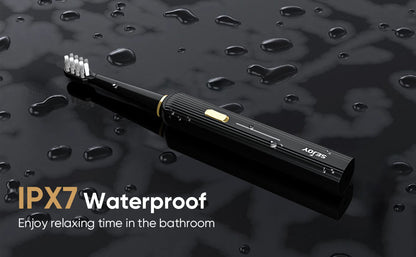 SEJOY Sonic Electric Toothbrush Rechargeable For Adult Rotating Toothbrush With 12 Brush Heads 5 Modes Timer