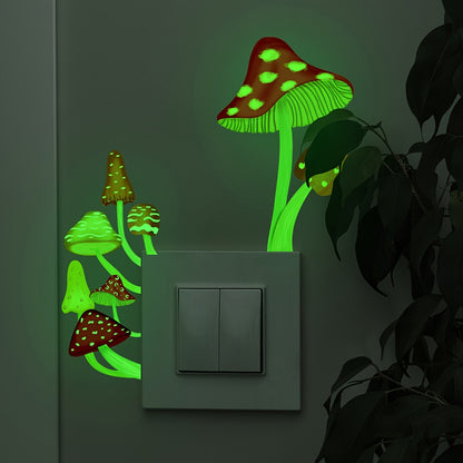"""""""""""""""Self-Adhesive Glow Mushroom Switch Sticker - Easy to Find, Reusable & Fun Themed Art Deco, 5.5"""""""""""""""" x 5.1"""""""""""""""