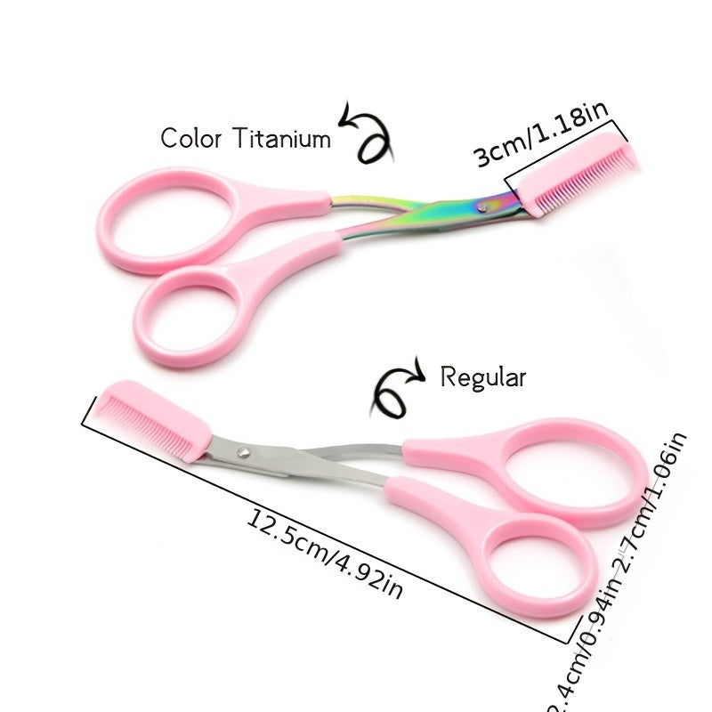 Eyebrow Trimmer Scissor with Comb Facial Hair Removal Grooming Shaping Shaver Cosmetic Makeup Accessories, Eyebrow Grooming Kit, Scissers for Eyebrow, Eyebrow Kit for Women, Eyebrow Stamp Kit Set, Eyebrow Clippers