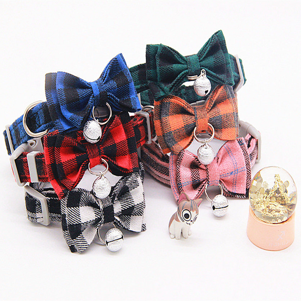 Cat Bell Collar Butterfly Bow Tie Pet Outing Optional Hand Holding Rope